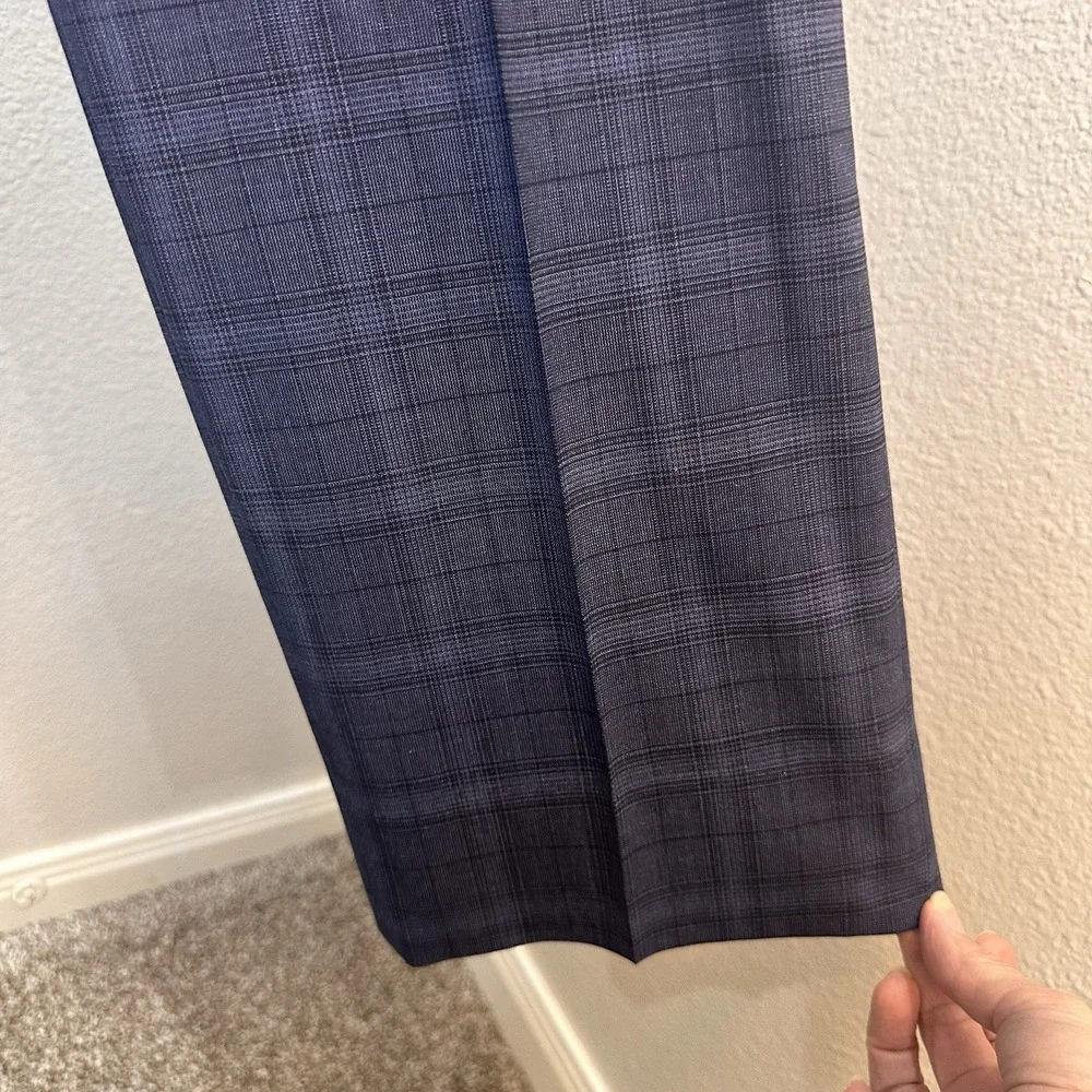 Brooks Brothers‎ Mens Regent BrooksCool Blue Glen Plaid Wool Dress Pants W38